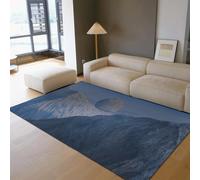 MOKOSAISE Alfombras de la Zona Surrealista 160x230cm Montañas Azules Colgantes Piedras Grabados Famosos de Pinturas Alfombra Paisaje Suave Salón de Pelo bajo Comedor Oficina Felpuda