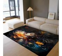 MOKOSAISE Alfombras de Zona Oníricas 140x180cm Fantasía Lotus Fantasy Mono Estampado Anime Estampado Moqueta para Salón Dormitorio Comedor Café