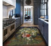 MOKOSAISE Alfombras Florales para áreas Naturaleza Muerta 180x200cm El Ramo Flores en un jarrón Grabados Famosos Pinturas Alfombra Fina botánica Plegable Interior Plegable para Dormitorio Cocina