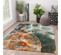 MOKOSAISE Alfombras para salón 140x180cm Alfombra Lavable Mofeta Moderna Ocean Soft Gran Antideslizante Suelo Interior de Tortuga Marina Alfombras Finas para Dormitorio y Oficina