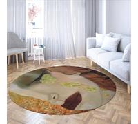 MOKOSAISE The Kiss Alfombras Redondas 240cm（Redondo） para el Hogar Comedor Oficina Estudio Café Dormitorio Sala de Estar Suave Lágrimas Doradas Mujeres Estampados Alfombra Circular