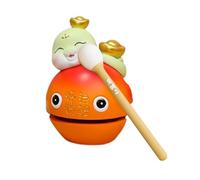 Mokugyo - Tambor de peces, instrumento de percusión relajante, bonito diseño de madera, 9 x 5,5 x 10,8 cm, herramienta de sonido de bloques de, fabricante de ritmo meditativo, adorno de
