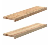 Mokuyary Alféizar de ventana, 2 unidades, sin tratar, 90 x 20 x 2 cm, madera maciza de roble decorativo, resistente y resistente a la abrasión