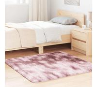 Mokuyary Alfombra peluda, pelo alto, NAVARRA, rosa polvoriento, 120 x 120 cm, alfombra antideslizante de poliéster, alfombras resistentes para interiores y exteriores para el hogar, sala de estar