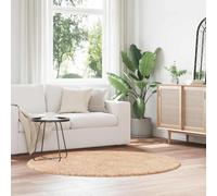 Mokuyary Alfombra Shaggy de pelo largo NAVARRA Beige 160 x 160 cm Poliéster, Alfombra antideslizante para sala de estar, dormitorio, cocina, comedor, pasillos -B