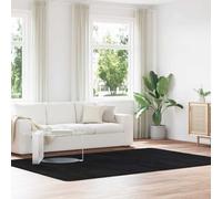 Mokuyary Alfombra Shaggy de pelo largo NAVARRA negra 200 x 290 cm de poliéster, alfombra antideslizante para sala de estar, dormitorio, cocina, comedor, pasillos