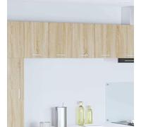Mokuyary Armario colgante 2 unidades de roble Sonoma y blanco 60 x 31 x 40 cm armarios de pared de cocina, armarios de pared de baño modelo 2X armario colgante (2 puertas) 60 cm de ancho 40 cm de alto