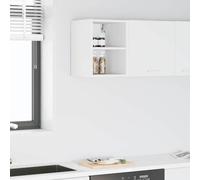 Mokuyary Armario colgante con almacenamiento, color blanco, 30 x 29,5 x 40 cm, madera de madera, armarios de pared de baño, modelo 1 armario colgante (2 estantes) 30 cm