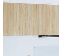 Mokuyary Armario colgante con almacenamiento, roble Sonoma y blanco, 50 x 31 x 80 cm, armarios de pared de cocina, armario de pared de baño, modelo 1 x armario colgante (1 puerta) 50 cm de ancho x 80