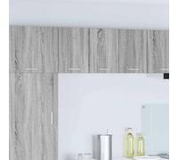 Mokuyary Armario colgante con puerta 2 unidades gris Sonoma y blanco 30 x 31 x 40 cm armarios de pared de cocina, armarios de pared de baño modelo 2X armario colgante (1 puerta) 30 cm de ancho 40 cm