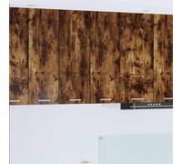 Mokuyary Armario colgante con puerta de roble ahumado y blanco, 30 x 31 x 80 cm, armarios de pared de cocina, armario de pared de baño, modelo 1 armario colgante (1 puerta) 30 cm de ancho x 80 cm de