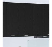 Mokuyary Armario colgante con puerta de roble negro y blanco, 50 x 31 x 100 cm, armario de pared de cocina, armario de pared de baño, modelo 1 armario colgante (1 puerta) 50 cm de ancho x 100 cm de