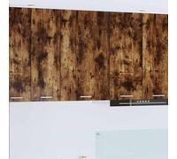 Mokuyary Armario colgante con puerta roble ahumado y blanco, 50 x 31 x 80 cm, armarios de pared de cocina, armario de pared de baño, modelo 1 armario colgante (1 puerta) 50 cm de ancho y 80 cm de alto