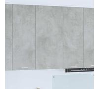 Mokuyary Armario colgante gris hormigón y blanco, 50 x 31 x 100 cm, madera de cocina, armario de pared de baño, modelo 1 x armario colgante (1 puerta) 50 cm de ancho x 100 cm de alto