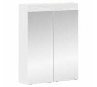 Mokuyary Armario con espejo de baño con estante, color blanco, 60 x 16,5 x 78 cm, armario para debajo del lavabo, armario para baño, cocina, mueble de baño