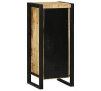 Mokuyary - Armario de baño, color marrón, madera de mango macizo, mueble de almacenamiento para cuarto de baño, pequeños espacios -C