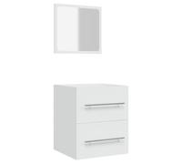 Mokuyary - Armario de baño con espejo blanco, 41 x 38,5 x 48 cm, armario de almacenamiento, armario para cuarto de baño, espacios pequeños