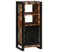 Mokuyary - Armario de baño con puerta, color marrón, madera reciclada, sólida, armario de almacenamiento, armario para cuarto de baño, pequeños espacios, B