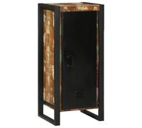 Mokuyary - Armario de baño con puerta, color marrón, madera reciclada, sólida, armario de almacenamiento, armario para cuarto de baño, pequeños espacios, C