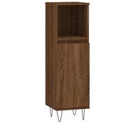 Mokuyary - Armario de baño de roble marrón, 30 x 30 x 100 cm, madera de ingeniería, mueble de almacenamiento para cuarto de baño, espacios pequeños