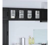 Mokuyary armario de cocina 2 piezas negro 60 x 31 x 40 cm gabinetes de cocina con base de madera, cocina americana 60 x 31 x 40 cm 0 0