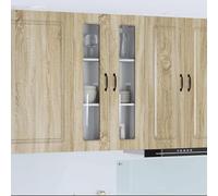 Mokuyary Armario de cocina con almacenamiento Kalmar Sonoma roble 60 x 31 x 100 cm armarios de cocina colgantes de pared, armarios de almacenamiento flotantes, modelo 1 armario de pared de cristal (2