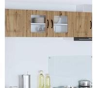 Mokuyary Armario de cocina de roble Artisan, 80 x 31 x 40 cm, material de madera, armarios de cocina colgantes de pared, armarios de almacenamiento flotantes, modelo 1 armario de pared de cristal (2