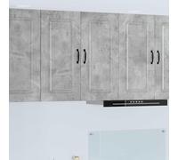 Mokuyary Armario de cocina Kalmar Hormigón Gris 80 x 31 x 80 cm Madera Muebles de cocina colgantes de pared, armarios de almacenamiento flotantes, modelo 1 x armario de pared (2 puertas)