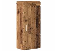 Mokuyary Armario de pared con puerta Tulum de madera envejecida de 37 x 24,5 x 86 cm, armario para debajo del lavabo, armario para baño, cocina, mueble de baño