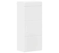Mokuyary Armario de pared para baño con estante Tulum, color blanco, 37 x 24,5 x 86 cm, armario para debajo del lavabo, armario para baño, cocina, mueble de baño