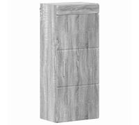Mokuyary Armario de pared Tulum Sonoma gris 37 x 24,5 x 86 cm armario para debajo del lavabo armario para baño, cocina, mueble de baño