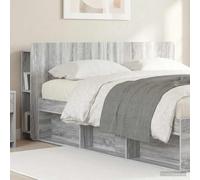 Mokuyary - Armario para cabecera de cama Sonoma, color gris, madera de ingeniería, cabecero con estantes para decoración de dormitorios -A3
