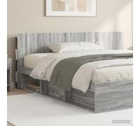 Mokuyary - Armario para cabecera de cama Sonoma, color gris, madera de ingeniería, cabecero con estantes para decoración de dormitorios -A5