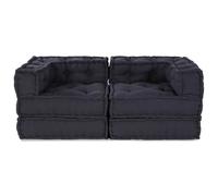 Mokuyary Asiento,Respaldo,Puf Modular,Unidad de Sofá Modular 2 pcs Gris Antracita 140 x 70 x 56 cm Cojines para en Interiores y Exteriores Salón,apartamento,Jardín,Terraza