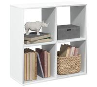 Mokuyary - Biblioteca separador de habitaciones, color blanco, 69,5 x 29 x 69,5 cm, madera de ingeniería, armario de almacenamiento con compartimentos para salón, oficina, dormitorio