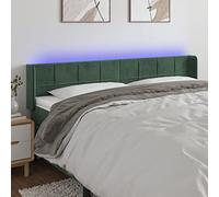 Mokuyary Cabecero LED verde oscuro 163 x 16 x 78/88 cm terciopelo cabecero de cama cabecero cabecero cabecero de cama respaldo para cama, dormitorio -B