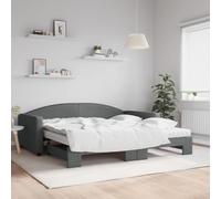 Mokuyary Cama de día extensible con colchones, gris oscuro, 100 x 200 cm, tela, sofá cama con somier, estructura de cama, cama de invitados, sofá cama para salón, dormitorio 1
