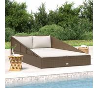 Mokuyary Cama de jardín marrón de 110 x 200 cm de poliratán para playa, jardín, balcón, terraza, camping, playa, piscina