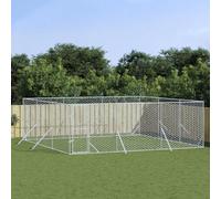 Mokuyary Caseta para perros al aire libre, 6 x 6 x 2 m, acero galvanizado, caseta para perros al aire libre, parque para cachorros para jardín