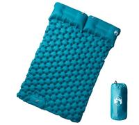 Mokuyary - Colchón de camping autoinflable con almohadas para 2 personas, color azul, alfombra de suelo de camping para trekking en pleno