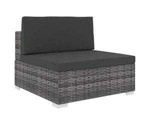 Mokuyary Conjunto de muebles de jardín modular de ratán gris, 1 unidad, para terraza, balcón, jardín