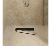 Mokuyary - Drenaje de ducha (50 cm, acero inoxidable 304, 2 en 1), color negro