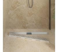 Mokuyary - Drenaje de ducha con diseño lineal (90 cm), color plateado