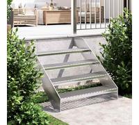 Mokuyary Escalera de rejilla 90x24x7 cm acero galvanizado para escuelas, fábricas, restaurantes, casas