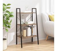Mokuyary - Estantería de pie de 3 niveles, color marrón oscuro y negro, 56 x 35 x 108 cm, almacenamiento de estanterías para cocina, sala de estar, garaje