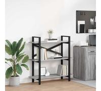 Mokuyary Estantería gris Sonoma 100 x 33,5 x 102 cm, material de madera, estantería de oficina, estantería de almacenamiento, estantería decorativa para salón, dormitorio, oficina