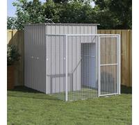 Mokuyary Gallinero con patio gris claro 165x251x181 cm Acero galvanizado, Recinto exterior Conejos para animales, Gallinero para gallinas y otros animales pequeños