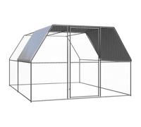 Mokuyary Gallinero de exterior 3x4x2 m Acero galvanizado, Recinto exterior Conejos para animales, Gallinero para gallinas y otros animales pequeños -A