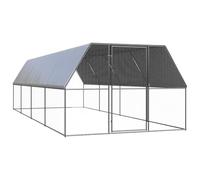 Mokuyary Gallinero para exteriores, 3 x 8 x 2 m, acero galvanizado, casa de campo para conejos para animales, gallinero para gallinas y otros animales pequeños -B