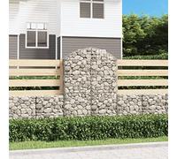 Mokuyary Gavión con arco alto, 100 x 30 x 140/160 cm, hierro galvanizado, cesta de gaviones, valla de piedra, para pared de gaviones, protección visual